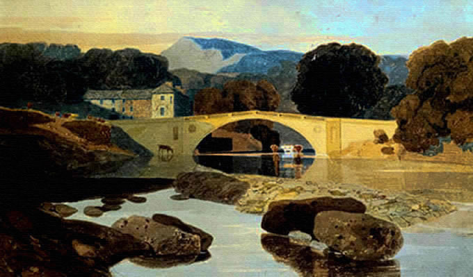 Puente inglés, acuarela por Cotman.