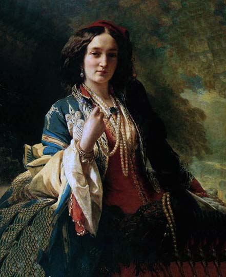 Retrato femenino estilo académico por Winterhalter.
