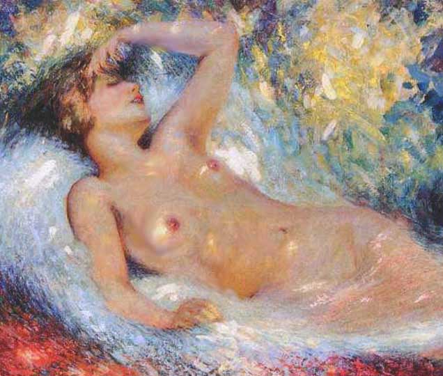 Desnudo, modernismo fovista americano por Clapp.