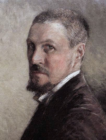 Pintura de retrato naturalista por Caillebotte.