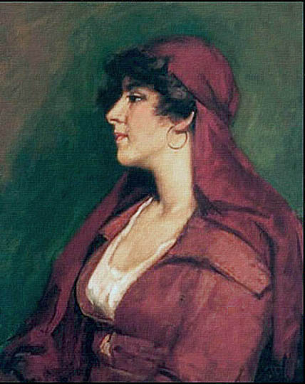 Retrato de perfil por el norteamericano Duveneck.