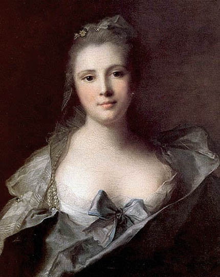 Bella francesa, pintura realista Rococó por Nattier.