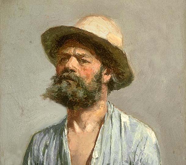 Retrato de hombre por el artista de Canadá Reid