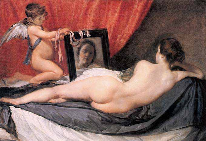 Dama en el espejo, obra alegórica por Velázquez.