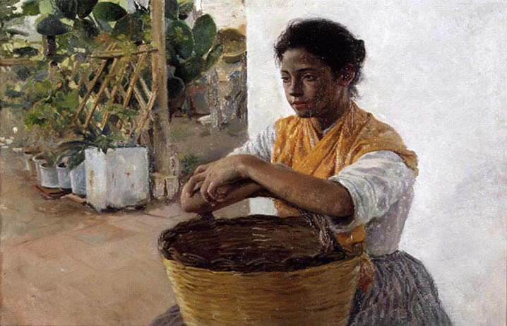 Campesina por Manuel Benedito Vives.