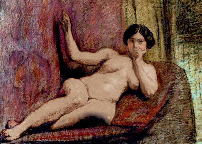 Mujer desnuda, obra asturiana por el maestro Piñole.