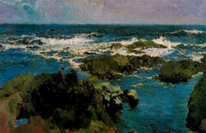 Paisaje marino impresionista por Sorolla y Bastidas.