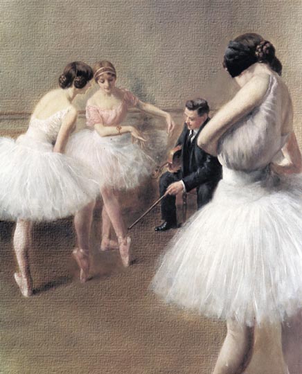 Cuadro francés a manera de Degas por Carrier-Belleuse.