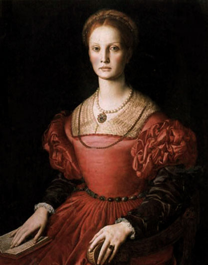 Fémina del renacimiento manierista pintada por El Bronzino.