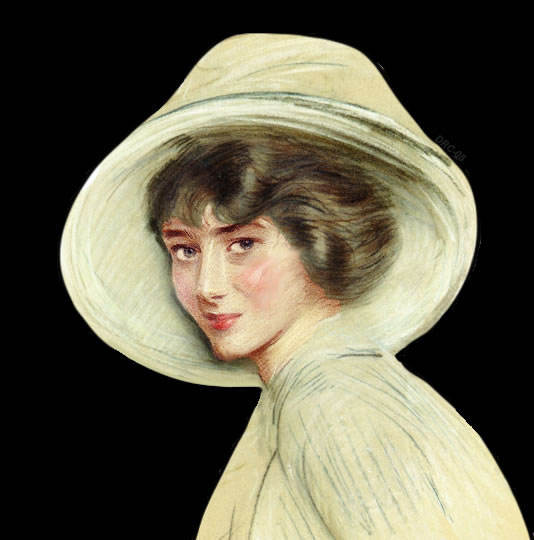 Pintura en pastel sobre tela por Helleu.