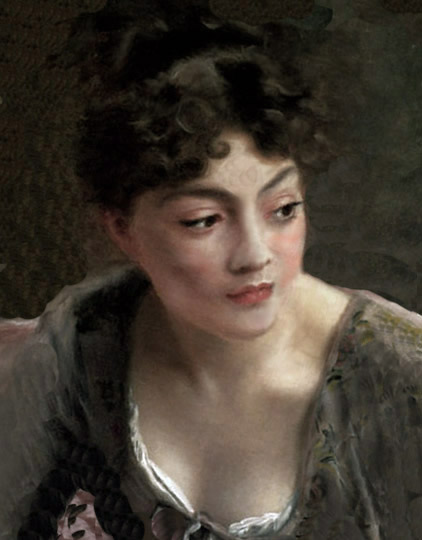 Retrato académico francés neoclásico por Jacquet.