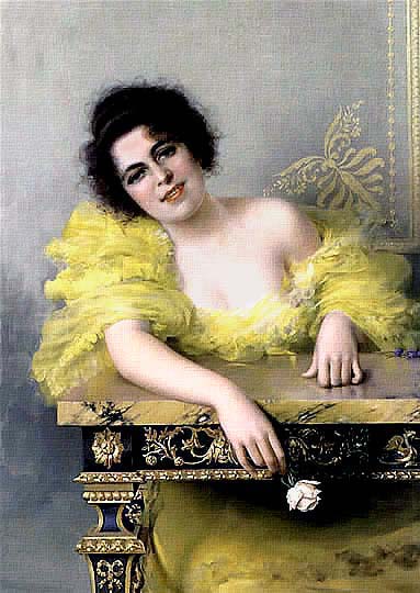 Retrato italiano romántico neo-impresionista por Corcos.