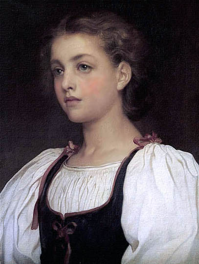 Realismo clásico, retrato femenino por Leighton.