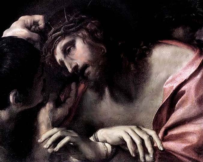 La burla a Cristo, manierismo dramático por Carracci.