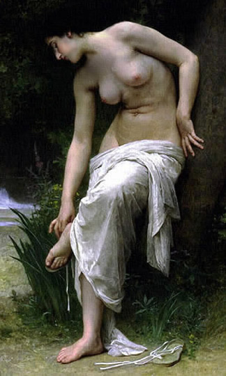 Cuerpo desnudo, pintura realista por Bouguereau.