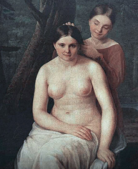 Pintura rusa de desnudo por Venetsianov.