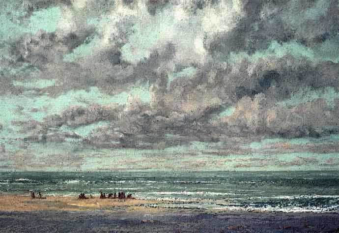 Marina estilo impresionismo francés por Courbet.