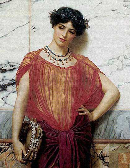 Retrato clásico estilo orientalista por el inglés Godward.