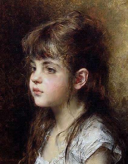 Retrato neoclásico de jovencita por el ruso Harlamoff.