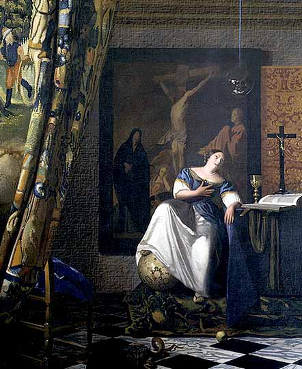 Expresionismo religioso holandés al óleo por Vermeer.