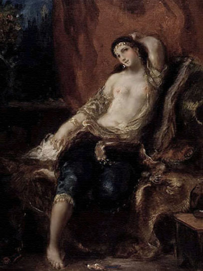 Desnudo francés, retrato exótico por Delacroix.