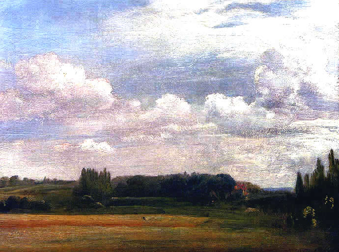 Paisaje suburbano romántico por el inglés Constable.