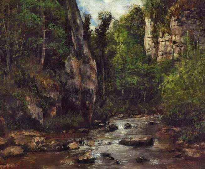 Paisaje realista del 1800 por el francés Courbet.