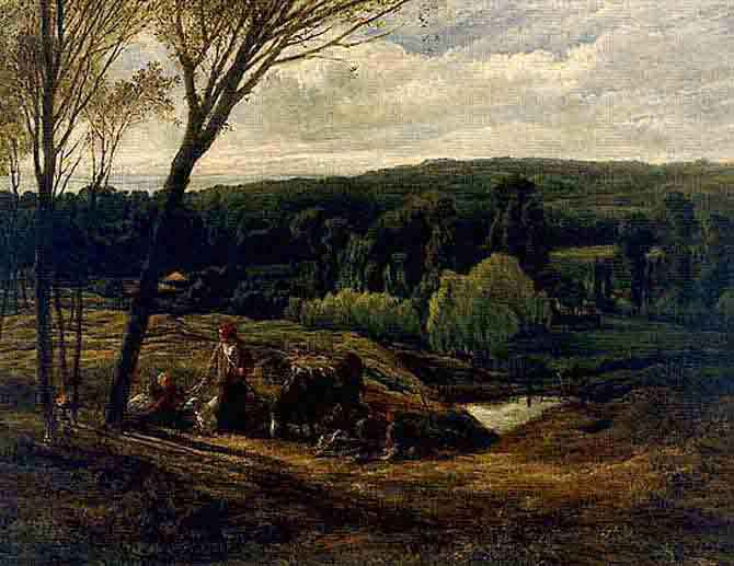 Campiña, naturalismo inglés pintado por Linnel.