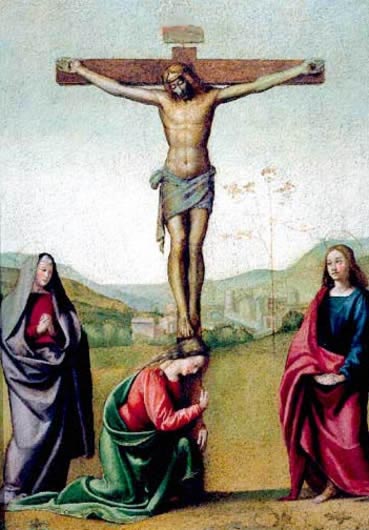 Pintura religiosa de altar por el italiano Albertinelli.