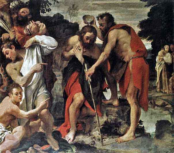 Tablero de altar cristiano por Carracci. 