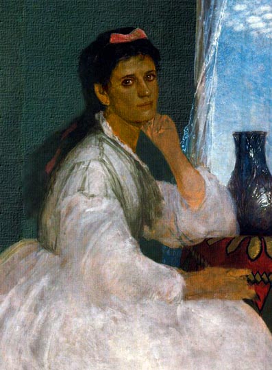 Pintura simbolista con influencia italiana por Böcklin.
