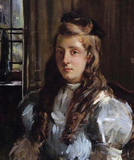 Retrato estilo nuevo impresionismo por el inglés De Glehn.