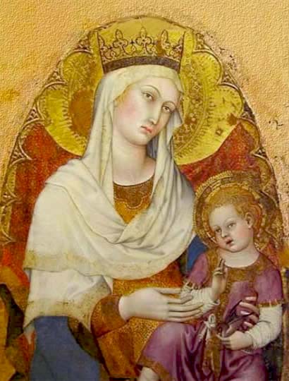 Madonna en estilo de paso entre el gótico y renacentista, por De Bartolo.