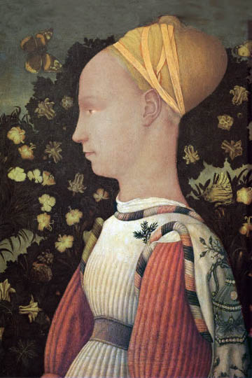 Embajador Bosque escucho música Pintura de Pisanello, óleo gótico sobre tela.