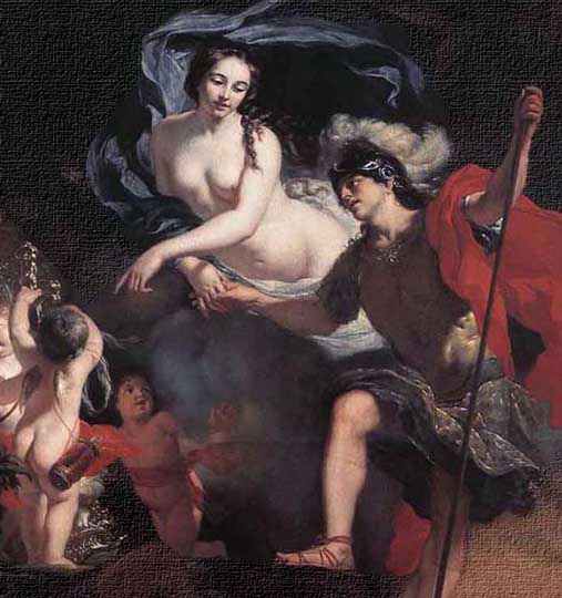 Cuadro mitológico en estilo caravallista, por el francés De Lairesse. 