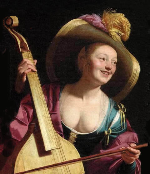 Retrato manierista a la italiana por el flamenco Van Honthorst.