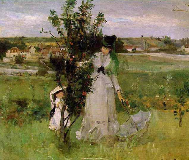 Pintura romántica francesa estilo impresionista por Morisot.