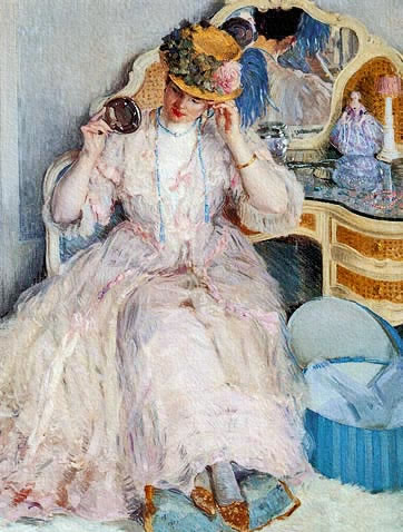 Mujer elegante, pintura fina por el impresionista Frieseke.
