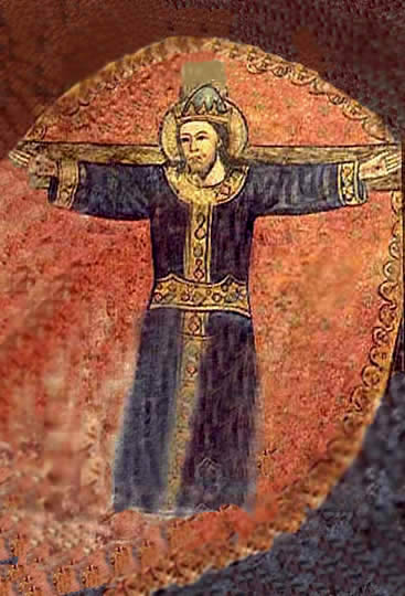 Fresco de iglesia de origen bizantino en Roma.