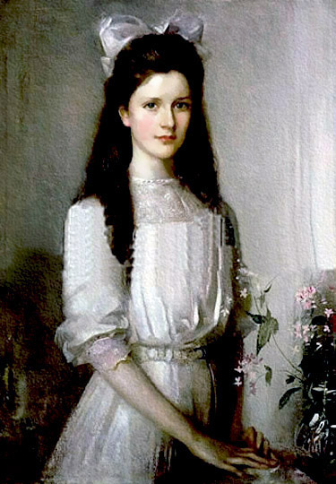 Retrato de mujer victoriana por el escocés Walton.